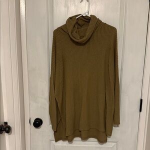 Women's Tan Lightweight Waffle-Knit Sweater